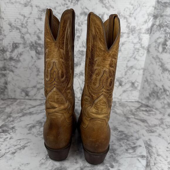 Charlie 1 Horse Lucchese Tan Mad Dog Size 6.5 Distressed Goat Leather Western - Picture 5 of 12